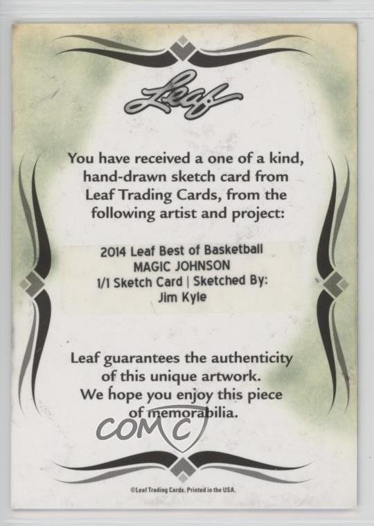 2014 Leaf Best of Basketball 1/1 Magic Johnson Jim Kyle Auto HOF Sketch view 2