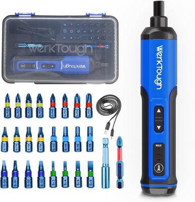  4V Mini Electric Cordless Screwdriver with 3-Gear Torque 5Nm Power 25pc