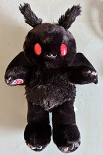   BAB BABW Build A Bear Workshop Black Stuffed Mothman Plush With Red Eyes   
