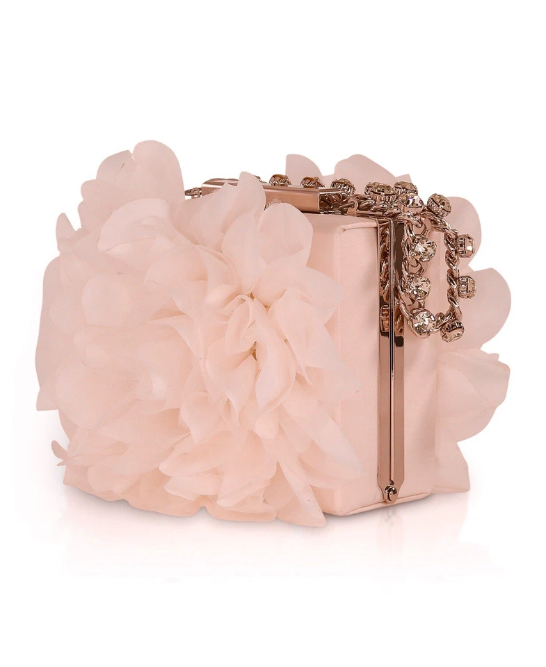 Badgley Mischka Jewel Handle Blush Pink Peony Flower Evening Clutch Bag - NWT - Image 2 of 4