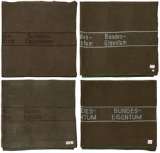 Original German Bundeswehr Military Blanket Wool Blend Brown 210x200 cm