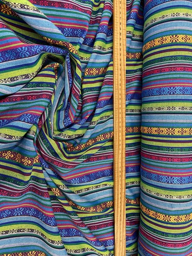 Mexican Stripes Fabric by the 1/2 Metre* Rhumba Fushia Salsa Blue Mambo Pink - Picture 9 of 13