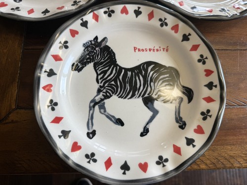 Anthropologie Nathalie Lete 10” Dinner Plate "Prosperite" Zebra VGC