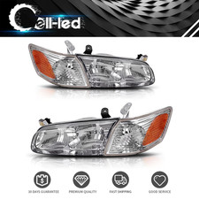 Front Chrome Headlights Corner Light For 2000-2001 Toyota Camry Headlamps Set