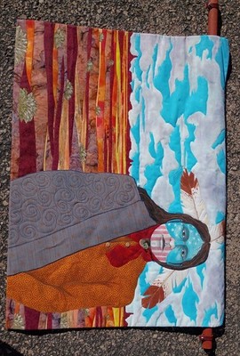Native American Quilt Painting By Denise Tallon Haviland 34.5'' X 27.5'' 1999