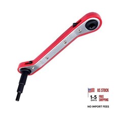 HVAC Service Wrench Set, Air Conditioner Valve Curved Ratchet Wrench and Bit