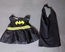 Build A Bear 2015 Batgirl Costume Black Glitter Tulle Dress w Attached Cape