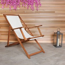 Charles Bentley Folding FSC® 100% Eucalyptus Wooden Deck Chair