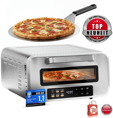 ProfiCook Edelstahl Pizzaofen Timer 5 Programme Flammkuchen PC-PO 1323
