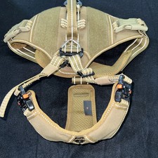 ICEFANG Tactical Dog Harness Metal Buckle Size Medium Tan Handle Heavy Duty