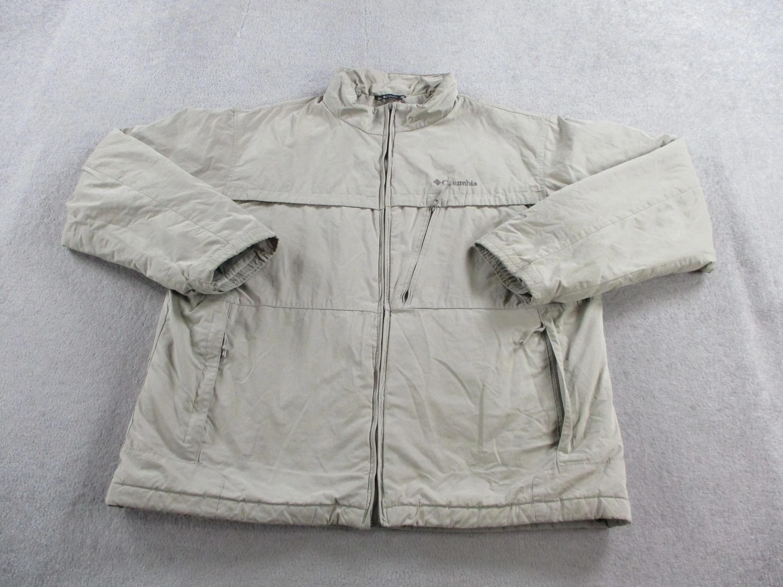 Columbia Jacket Mens XL Khaki Omni Shield Fleece Lined Puffer Full Zip Coat