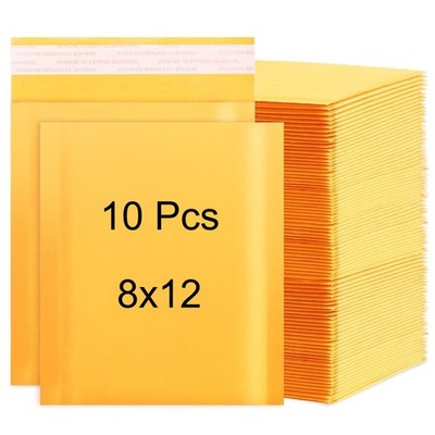 10 Pcs 8x12 Kraft Bubble Mailers Shipping Bags Mailing Padded Self Seal Envelope