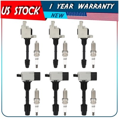 6 Ignition Coil & Spark Plug For V6 3.3L 3.5L 00 01 Pathfinder QX4