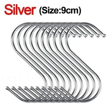 Stainless Steel S Hooks 10/20/50/100 Kitchen Utensil Clothes Hanger Hanging UK