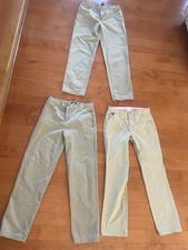 Lands End  Cat and Jack Boys Size 16 Khaki Pants - 3 Pairs EUC Free Shipping