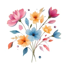 9 Abstract Flowers Clipart | Watercolor PNG | Digital Download For Art Prints