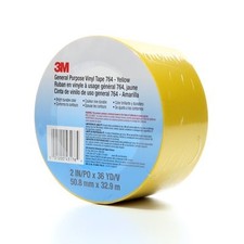BOX BT967764Y6PK Yellow 3M 764 Vinyl Tape, 36 yd. Length, 2" Width Pack of 6 