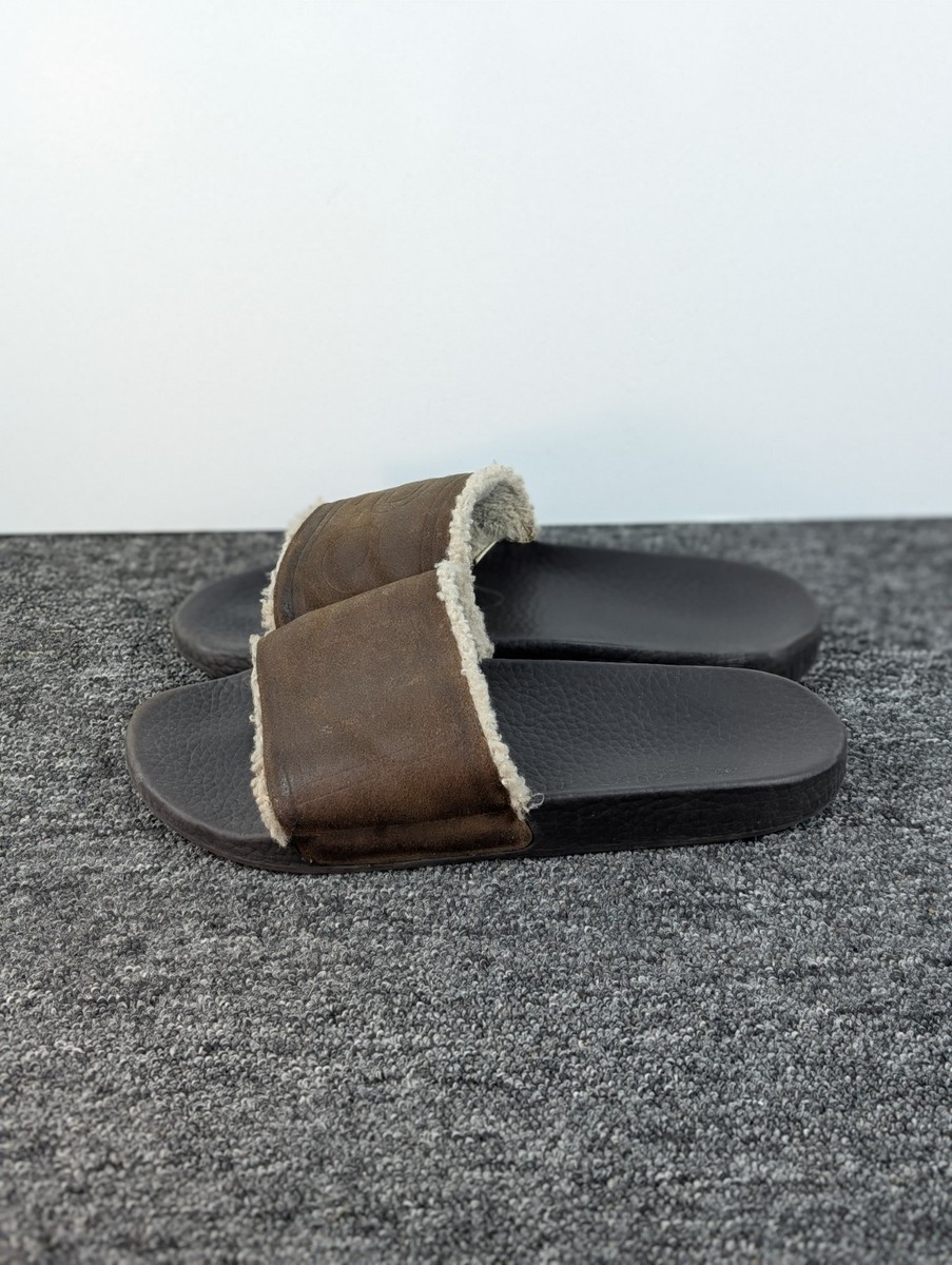 Polo Ralph Lauren Leather Suede Sherpa-Lined Cayson Slides 