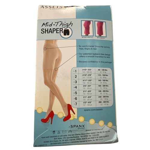 Spanx Sara Blakely Assets Mid-Thigh Shaper Black Size 4 Unbelievable Underwear