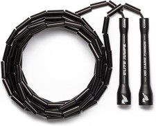 Elite Jumps Beaded Jump Rope  Adjustable Ropes for Beaded, Black/Black
