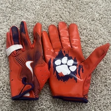 Nike Clemson Tigers Team Issued Vapor Jet 8.0 Football Gloves Game Worn Size 2XL