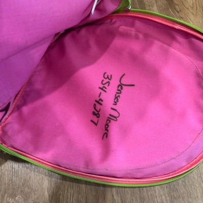 Vintage Barbie School Book Bag Backpack Pink / Green Zipper  display picture 1