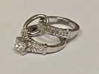 Sterling Silver ~ Engagement & Wedding Ring Charm ~ RARE "Hammered" ~ VINTAGE