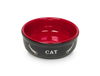 "Nobby Napf Katzen Keramikschale \"Cat\"Schwarz / Rot 13,5 X 5 Cm"