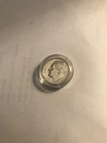 1962 P ROOSEVELT GEM PROOF DIME  90% SILVER IN CAPSULE
