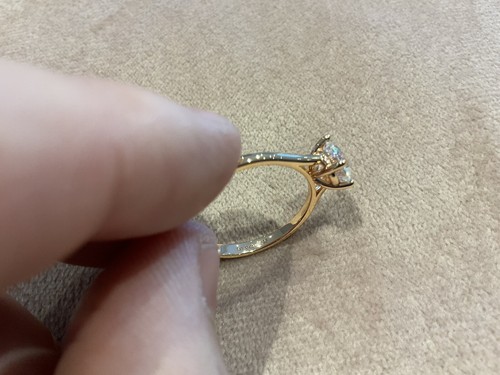 1.0 Carat Lab Created Diamond Ring In Rose Gold plated 925 L Half - Picture 10 of 10