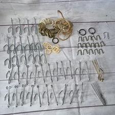 Vintage Metal Drapery Hooks / Drapery Pins / Rings - 102 Total Pieces