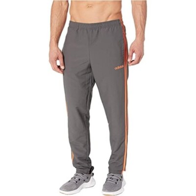 Adidas Pants Small Mens Essential 3-Stripes Woven Open Hemmed Gray DZ8483