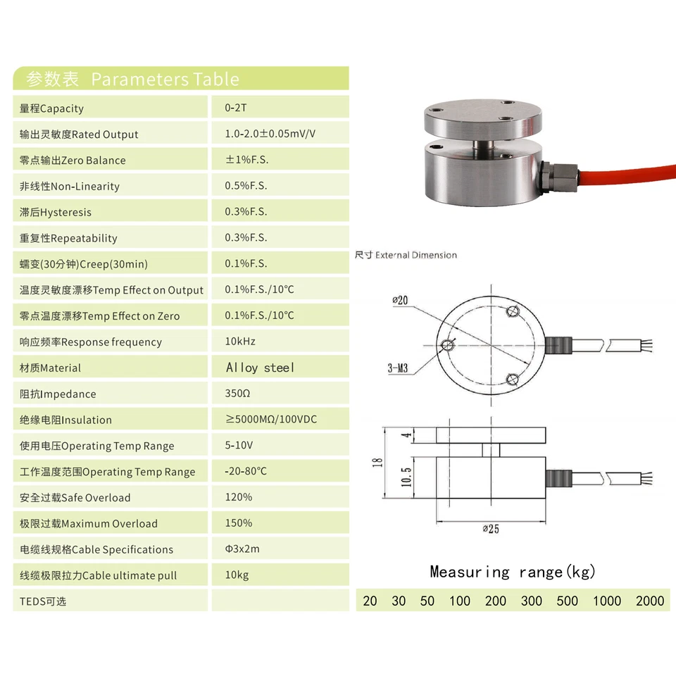 Digital Force Gauge with Load Cell Sensor Test Force Weight Pressure 20-2000KG - Image 2 of 4