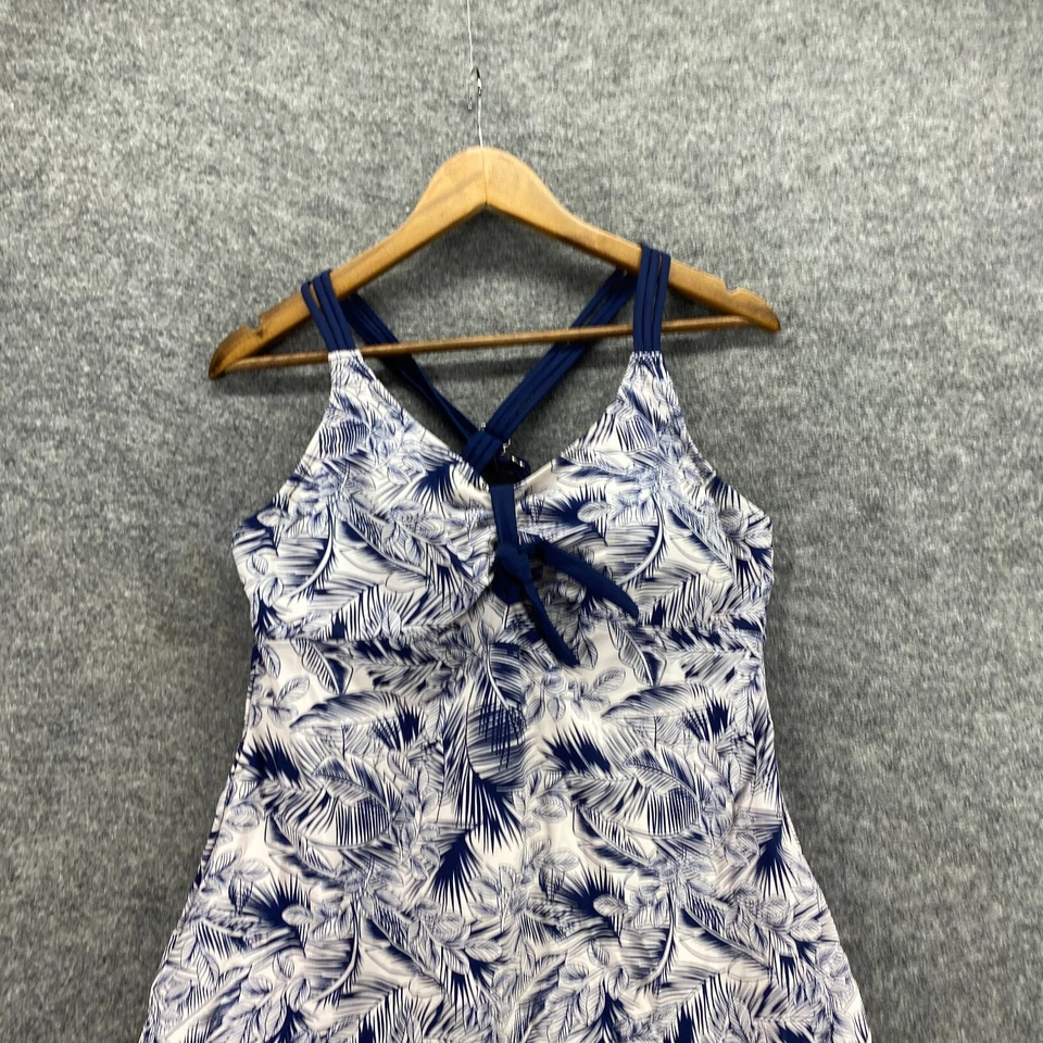 Unbranded Tankini Top Women XL White Floral Push Up V-Neck Sleeveless Wide Strap - Image 3 of 4