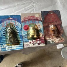 star wars return of the jedi 1983 Eraser Lot Of 3 Darth Vader R2D2 Wicket Ewok