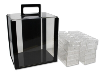 DA VINCI Acrylic Poker Chip Carrier with 10 Chip Racks (holds 1,000 poker chips)