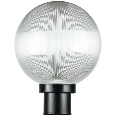 Diodesy 10'' Outdoor Globe Polycarbonate Post Fixture Prismatic 3'' Post Mount