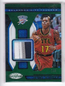 2018 19 Dennis Schroder 1 5 Patch Panini Certified Thunder Ebay