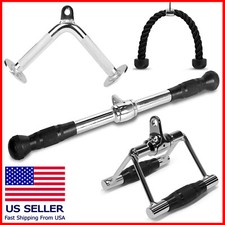 Double Grip Tricep Rope 20in Pull Down Press Cable Double D Rotating Attachments
