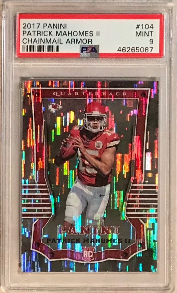 2017 Panini Patrick Mahomes SSP Chainmail Armor Rookie RC #104 ⭐️PSA 9 Mint