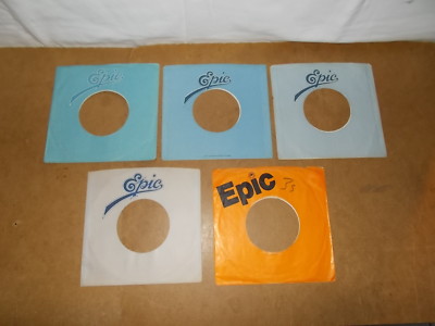 5 X ORIGINAL FACTORY RECORDS SLEEVE 45 RPM - EPIC CBS RECORDS (109)