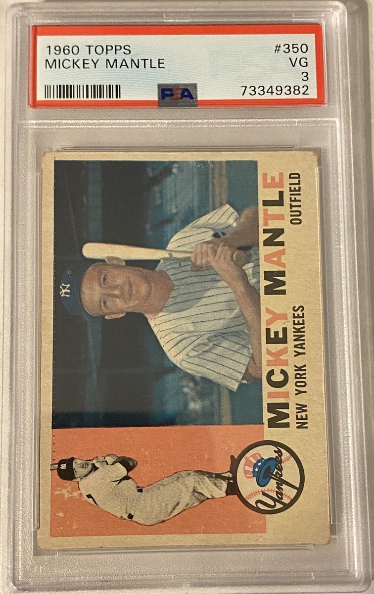 MICKEY MANTLE 1960 Topps #350 New York Yankees PSA 3 VG Goat HOF