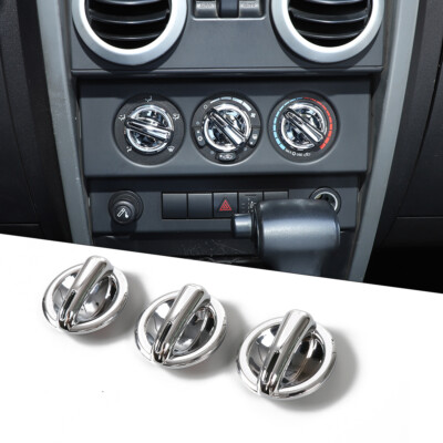 For 2007-2010 Jeep Wrangler JK JKU Chrome Air Conditioner Switch Knob Cover Trim