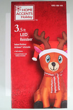 Home Accents Holiday 3.5 ft. LED Reindeer Christmas AirBlown  Inflatable