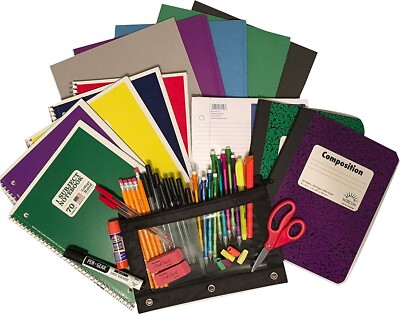 Back to School Kit Perfect Supply Bundle - Office School Supplies (WIDE RULED)