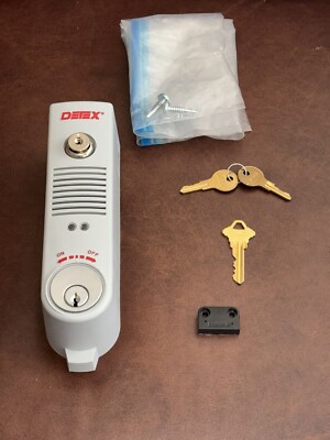 Detex EAX-500SK1 GRAY Exit Alarm Surface Mount Battery Powered One Ms 1039s Magnetic Switch Gray Finish
