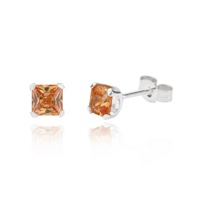Orecchini a perno quadrati in argento Sterling con zirconia cubica, 4