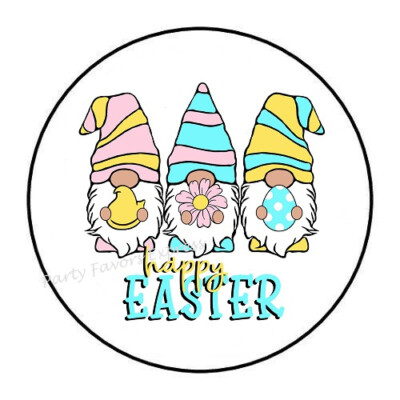 10cm Auto-Aufkleber Sticker Decal Laptop Farbe Happy Easter Gnomes bunt R2260