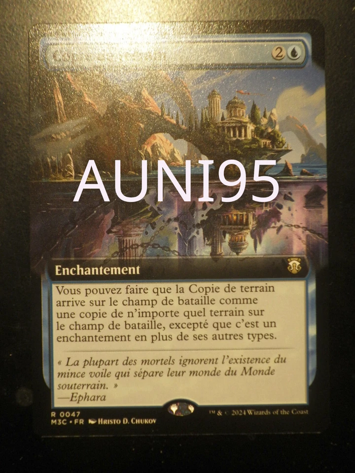 mtg magic Copy land extended borderless FRENCH vf fr Copie de terrain - Photo 1/1