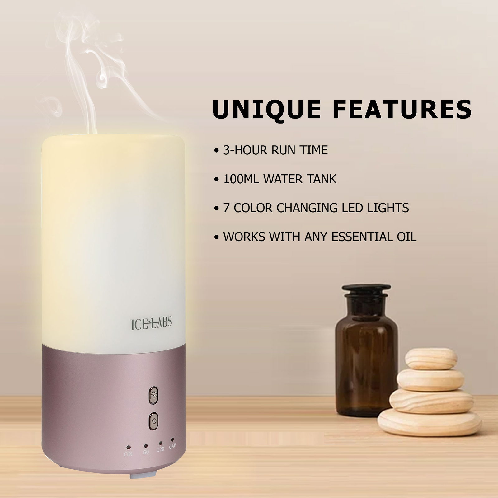 100ML Essential Oil Diffuser, Quiet Premium Humidifier